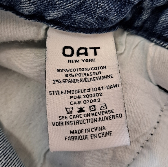 OAT New York Jeans Womens 30 Blue Wide Leg Crop High Rise Denim Raw Hem - Picture 6 of 9